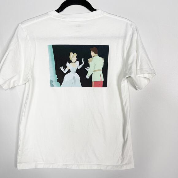 Uniqlo x Disney Womens Small S White Cinderella Short Sleeve Tee Clock Midnight - Picture 2 of 7
